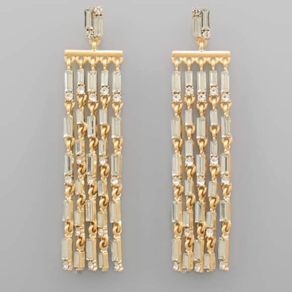 Baguette Crystal Row Earrings